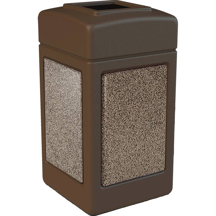 Gray 42 Gallon Square Trash Receptacle H17451