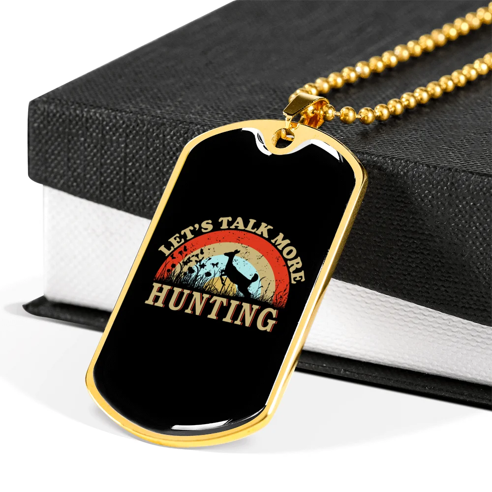 Stainless Steel or 18k Gold Dog Tag Necklace O933990