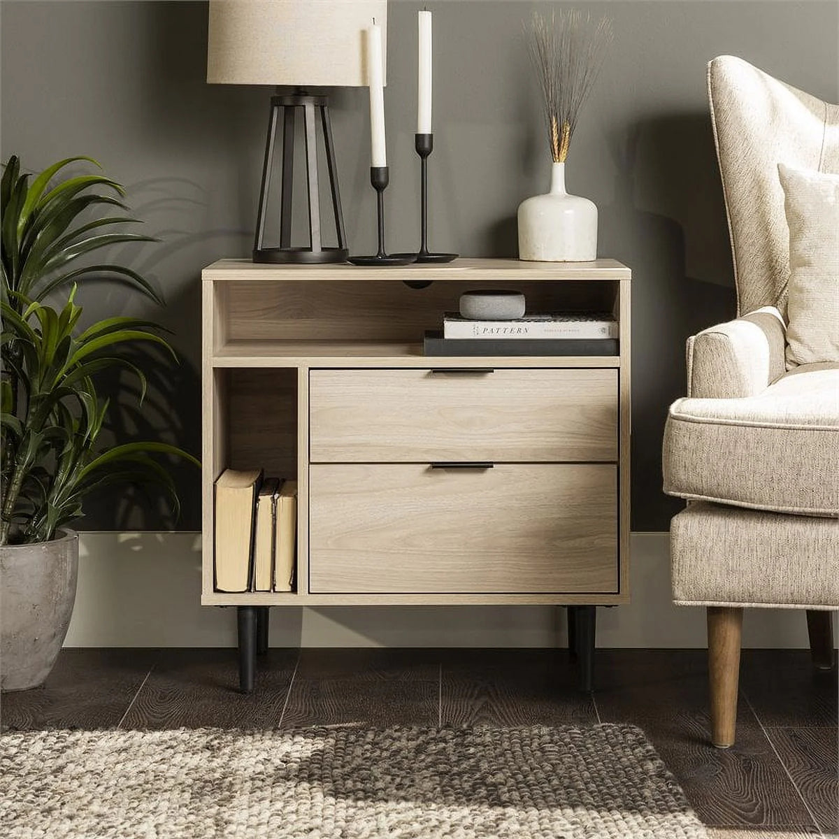 25" Birch Finish Nightstand Z8807
