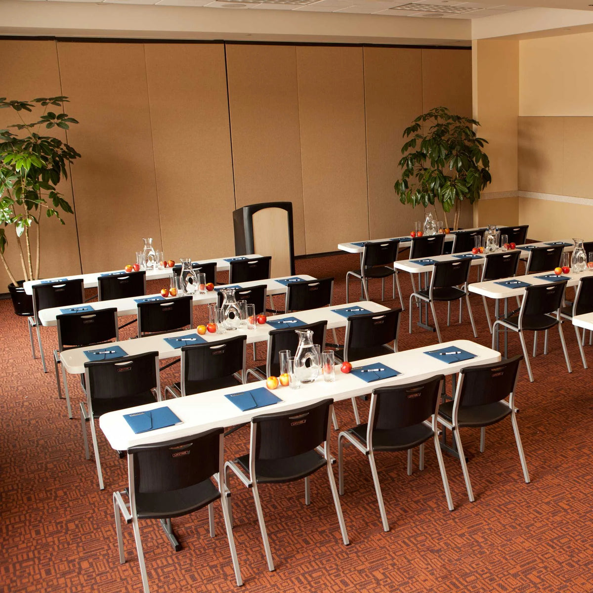 White Granite 8 Foot Seminar Table, Set of 5 K563