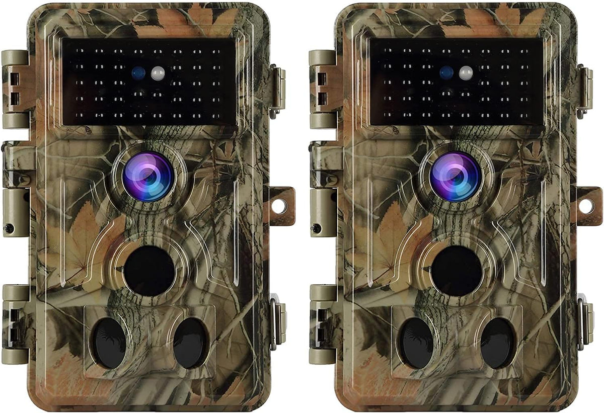4-Pack Camo Game Trail Cameras 24MP 1296P 120° Wide Angle 90Ft Night Vision IP66 Waterproof M8012
