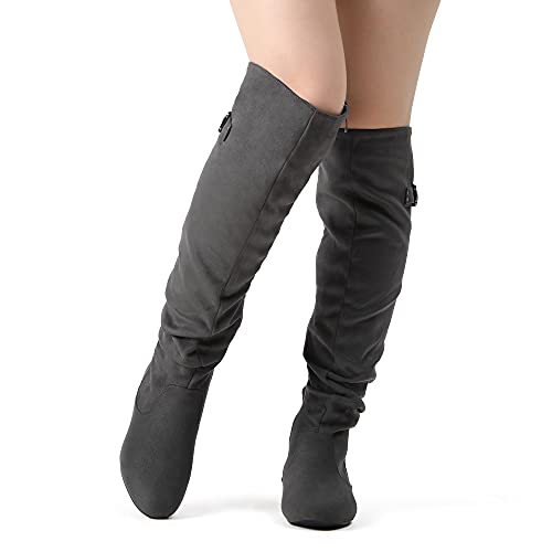 Women's Suede Over The Knee Thigh High Winter Boots G68841
