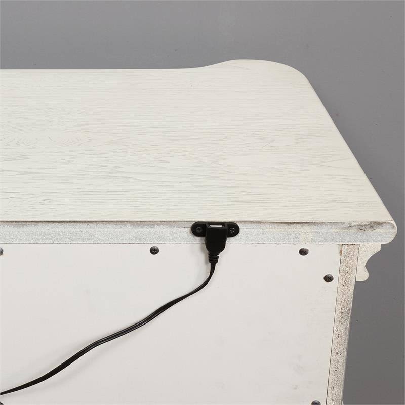 White Wood Nightstand M880
