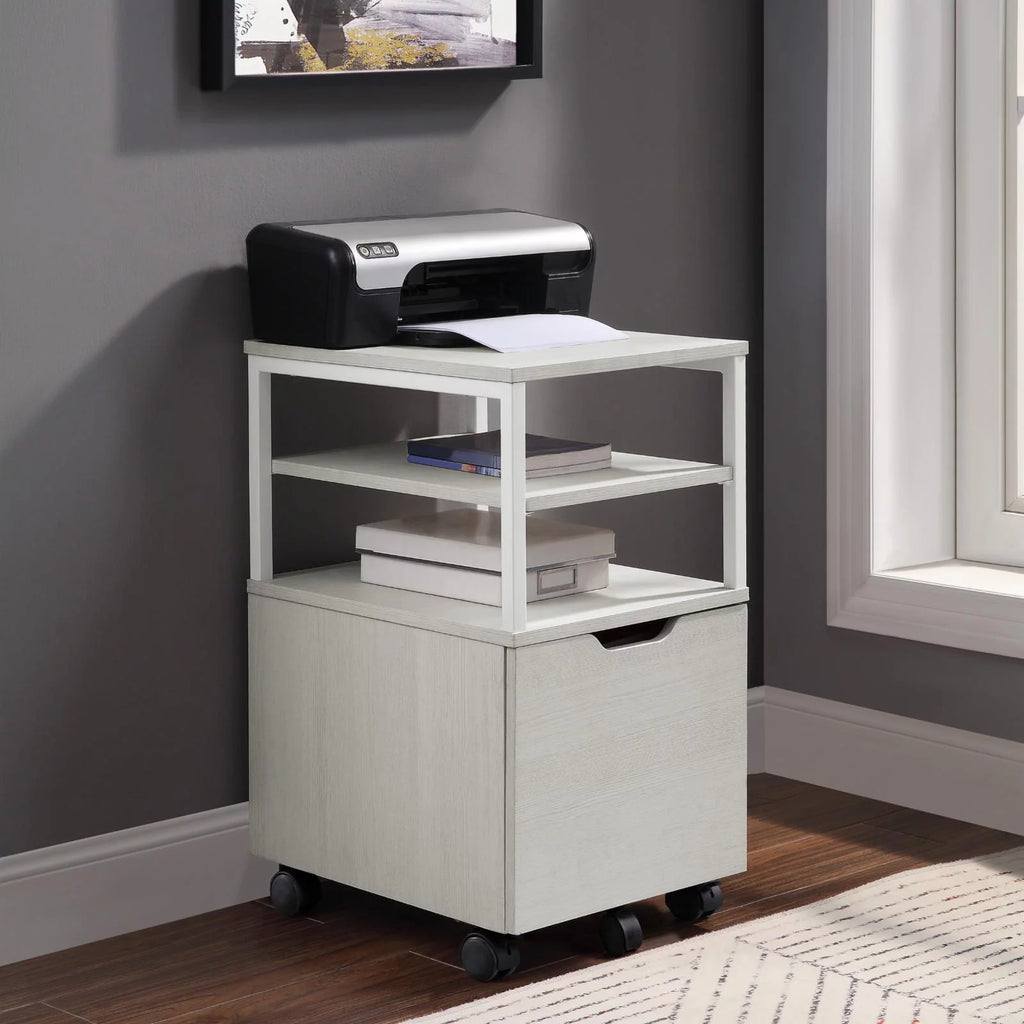 Wood 1-Drawer Mobile Storage Cart G5505