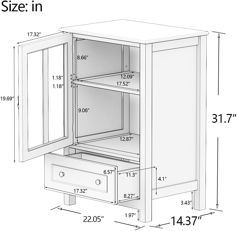White Wooden Kitchen Storage Sideboard with Drawer Q235
