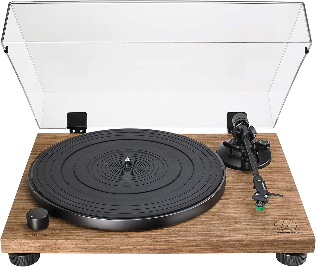Fully Manual Belt-Drive Turntable, 2 Speeds, Carbon-Fiber Tonearm Walnut S912251