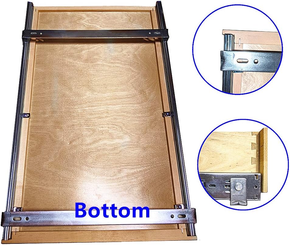 Soft Close Wooden Under Cabinet Pull Out Drawer Organizer (26 Inch) M140