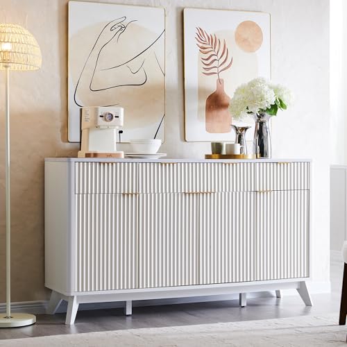 60" Buffet Sideboard Cabinet with 4 Doors and 3 Drawers R54735