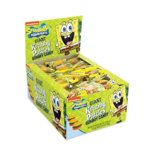 Giant Krabby Patties Gummy Candy, 0.63 oz Pack, 36/Box Q83641