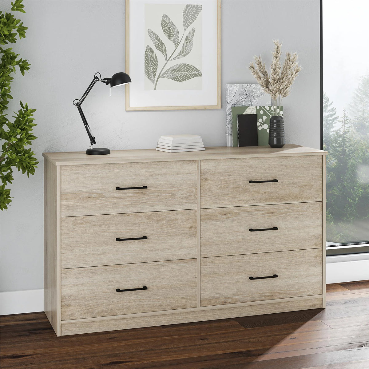 Black 6 Drawer Dresser H62985
