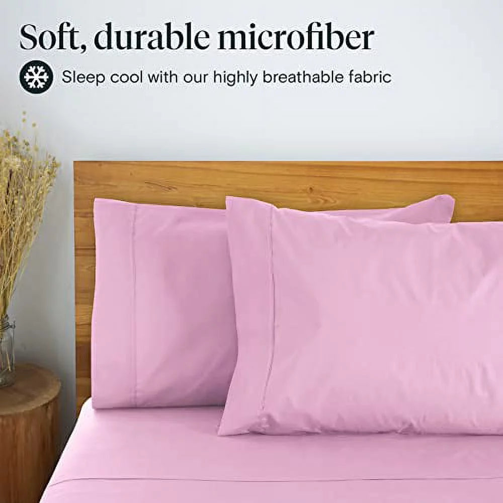 Light Plum Full Size 6 Pieces Cooling Microfiber Sheet Set X484295