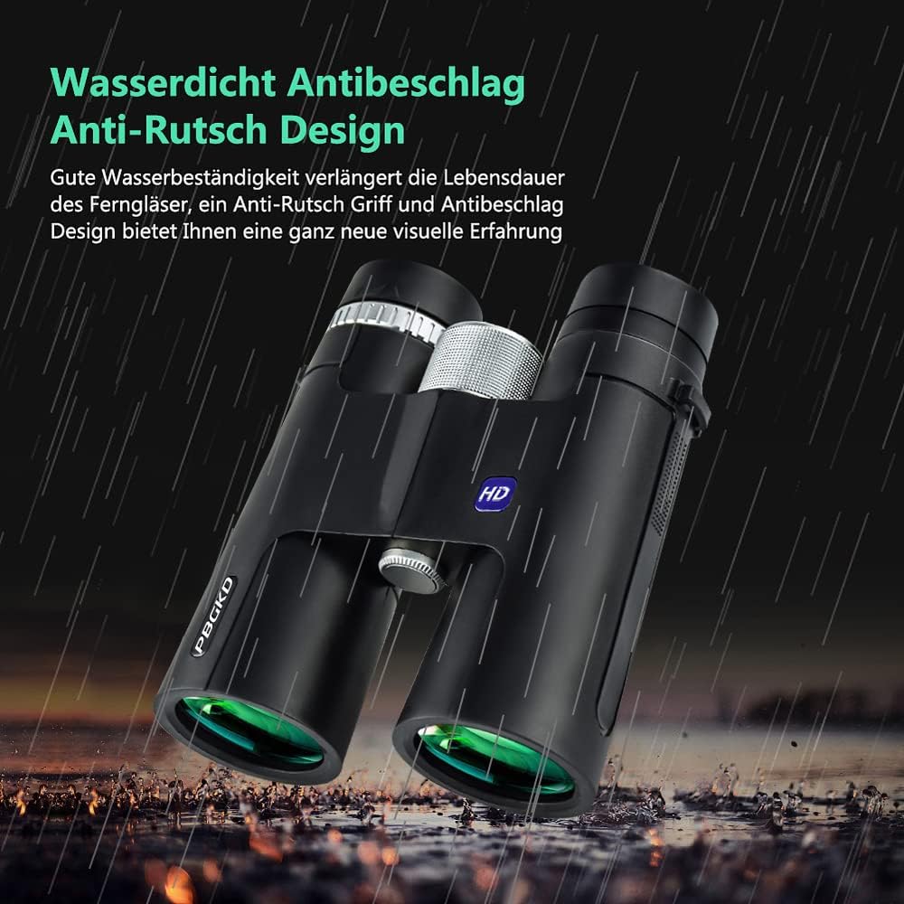 12x42 HD Roof Prism Waterproof Binoculars with Tripod Carrying Case Mobile Phone Clip Pack of 2 W962