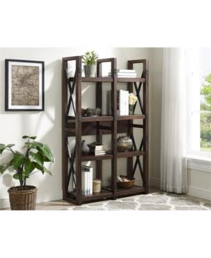 Espresso Wood Veneer Bookcase P913