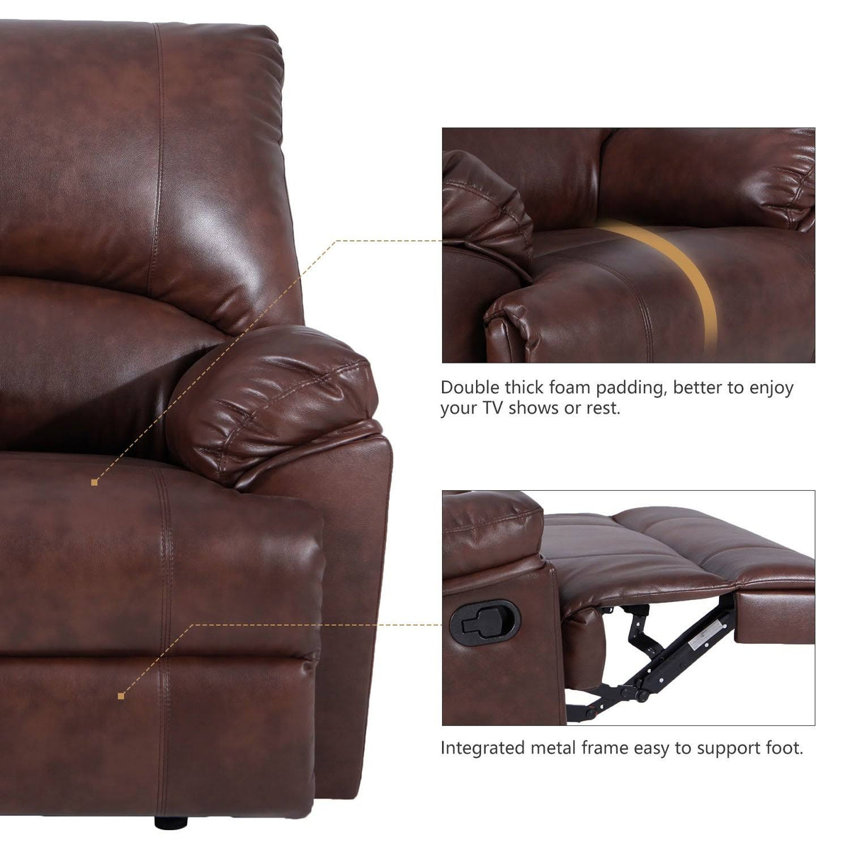 Black PU Leather Rocker Recliner G584580