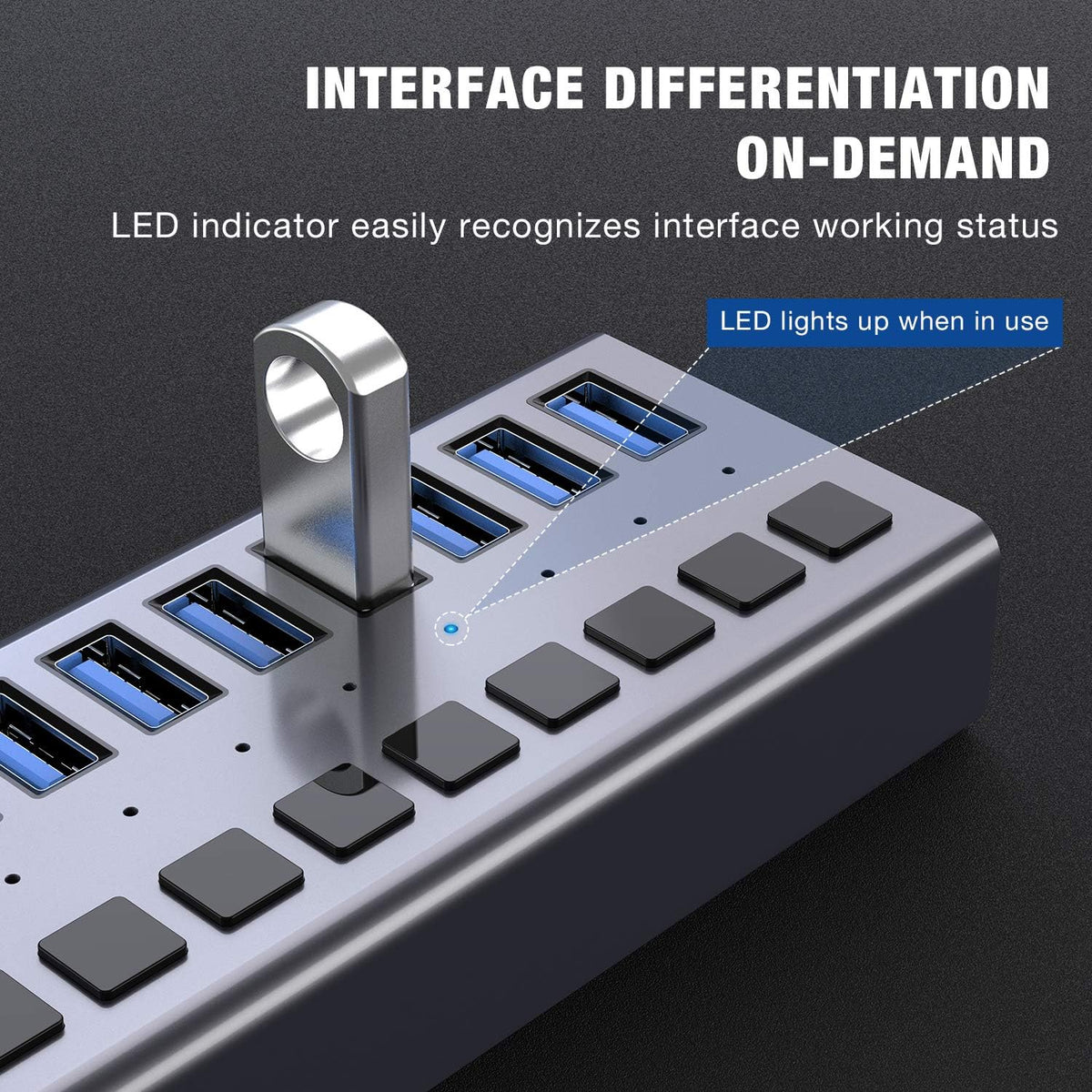 16 Ports USB 3.0 Data Hub with On/Off Switches and Power Adapter U860829