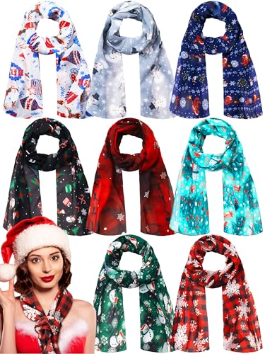 8 Pcs Soft Lightweight Christmas Scarf M247