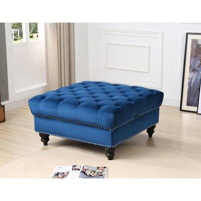 Navy Blue Tufted Ottoman U4518