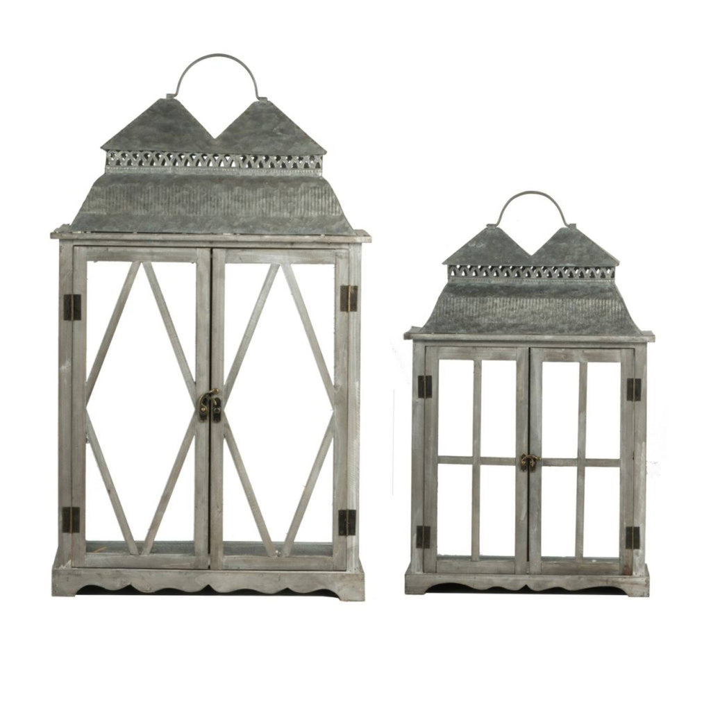 Set of 2 Antique Silver Lanterns O577159
