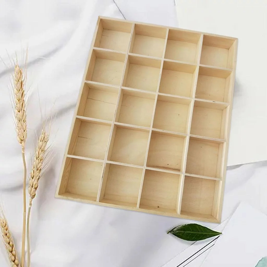 Wooden Multi Grids Storage Box F7214