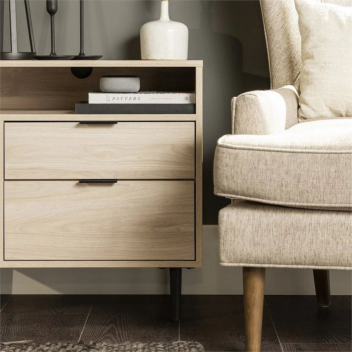 25" Birch Finish Nightstand Z8807