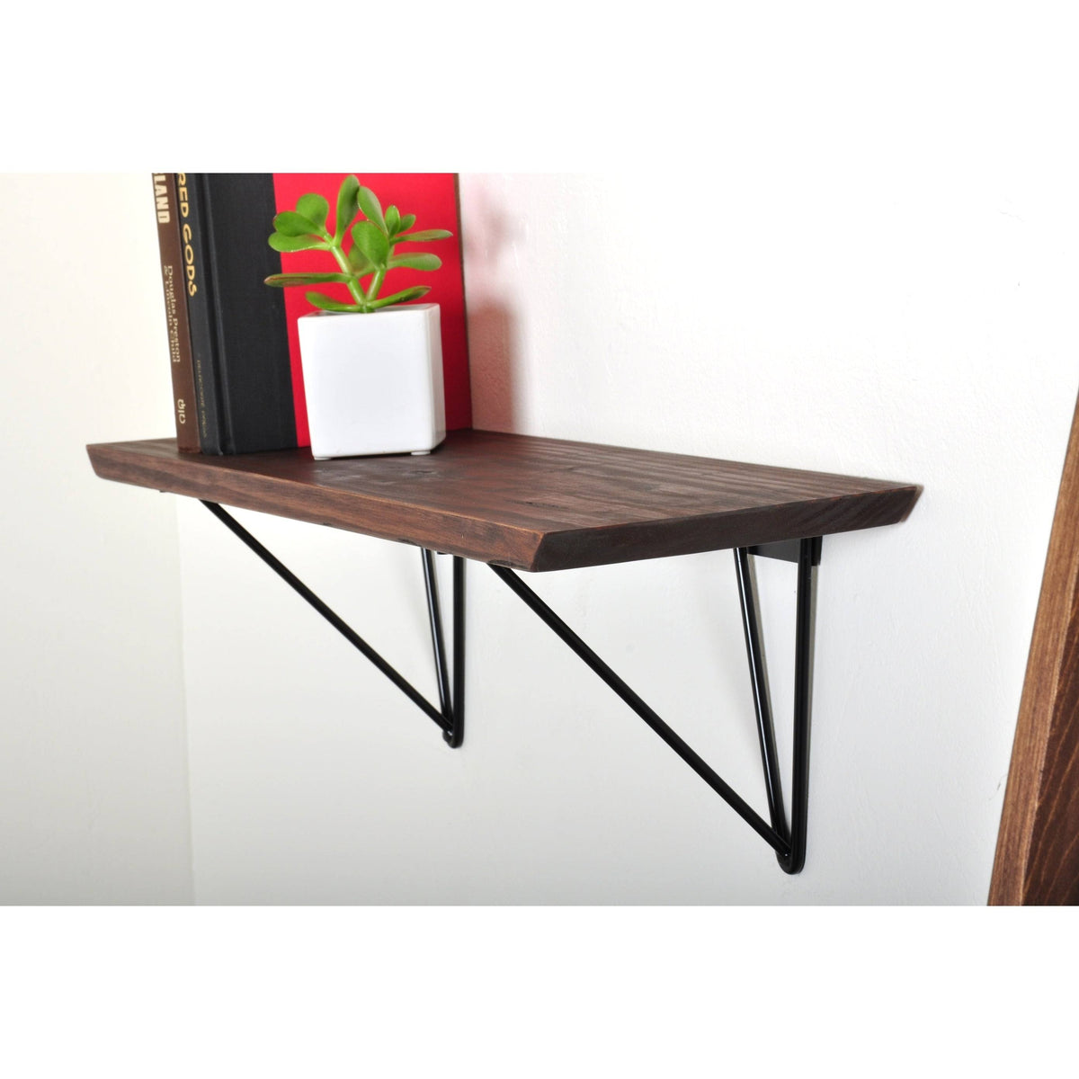 Dark Brown Wood Bracket Shelf C822020
