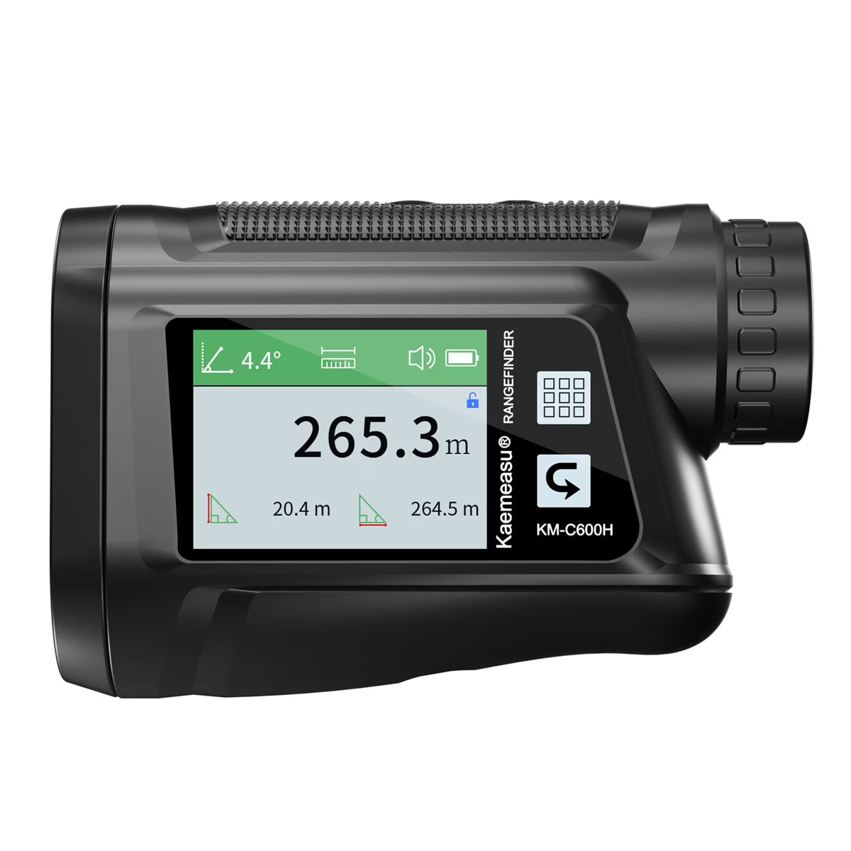 6X Magnification Rangefinder with LCD Touch Screen, USB Rechargeable, 600M Range, Black L84729