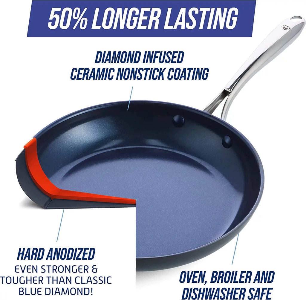 Blue Diamond Hard Anodized Ceramic Nonstick 10-Piece Cookware Set U896