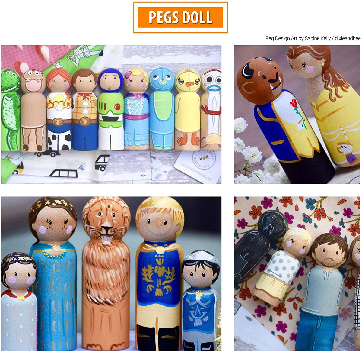 Natural Wood Peg Dolls Pack of 40 with Storage Case P568