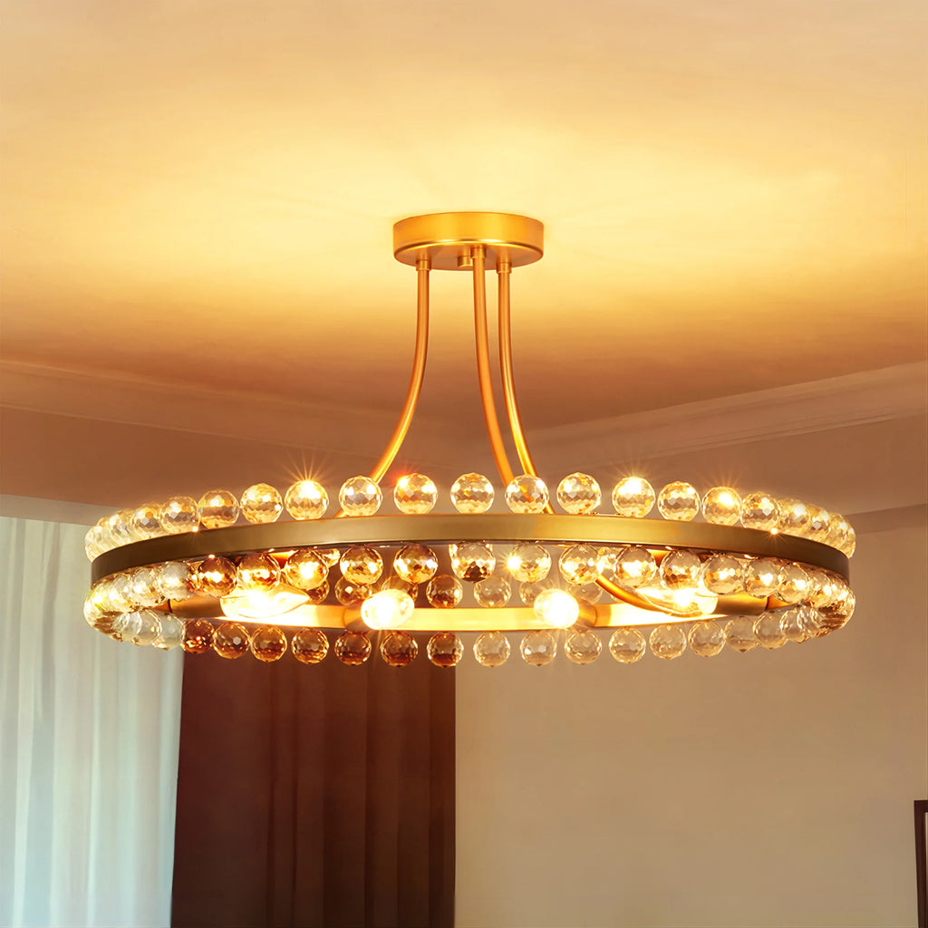 9-Light Dimmable Crystal Chandelier Z528617