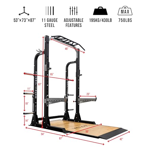 Half Rack Squat Machine with Pull Up Station Y6879