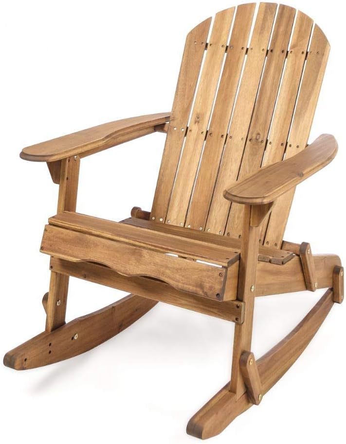 Natural Stained Acacia Wood Adirondack Rocking Chair T387