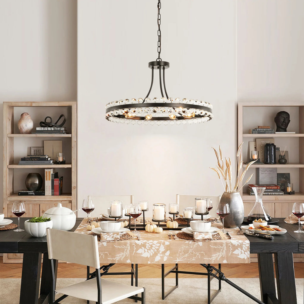 9-Light Dimmable Crystal Chandelier Z528617