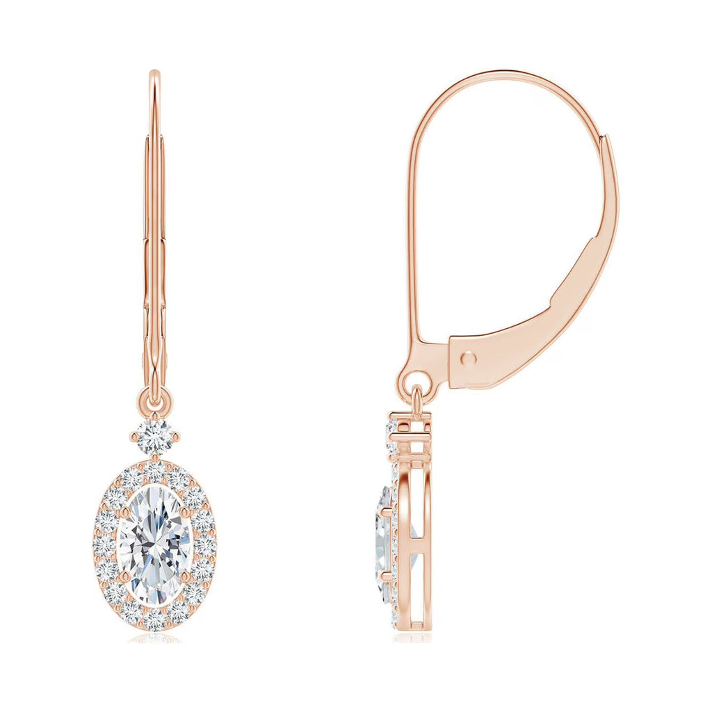 Natural 0.42 Ct. Diamond Drop Earrings in 14K Rose Gold M728