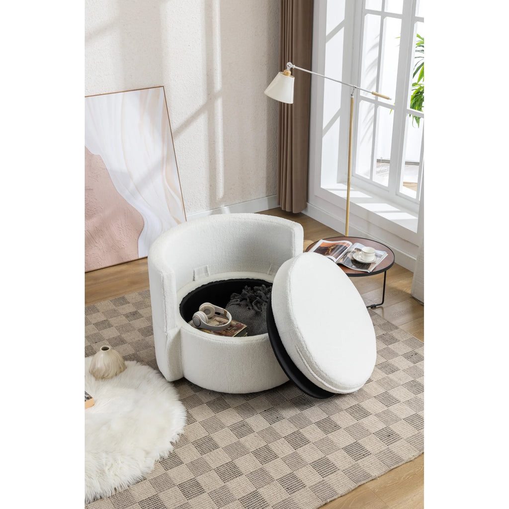 Ivory Swivel Storage Chair V2665