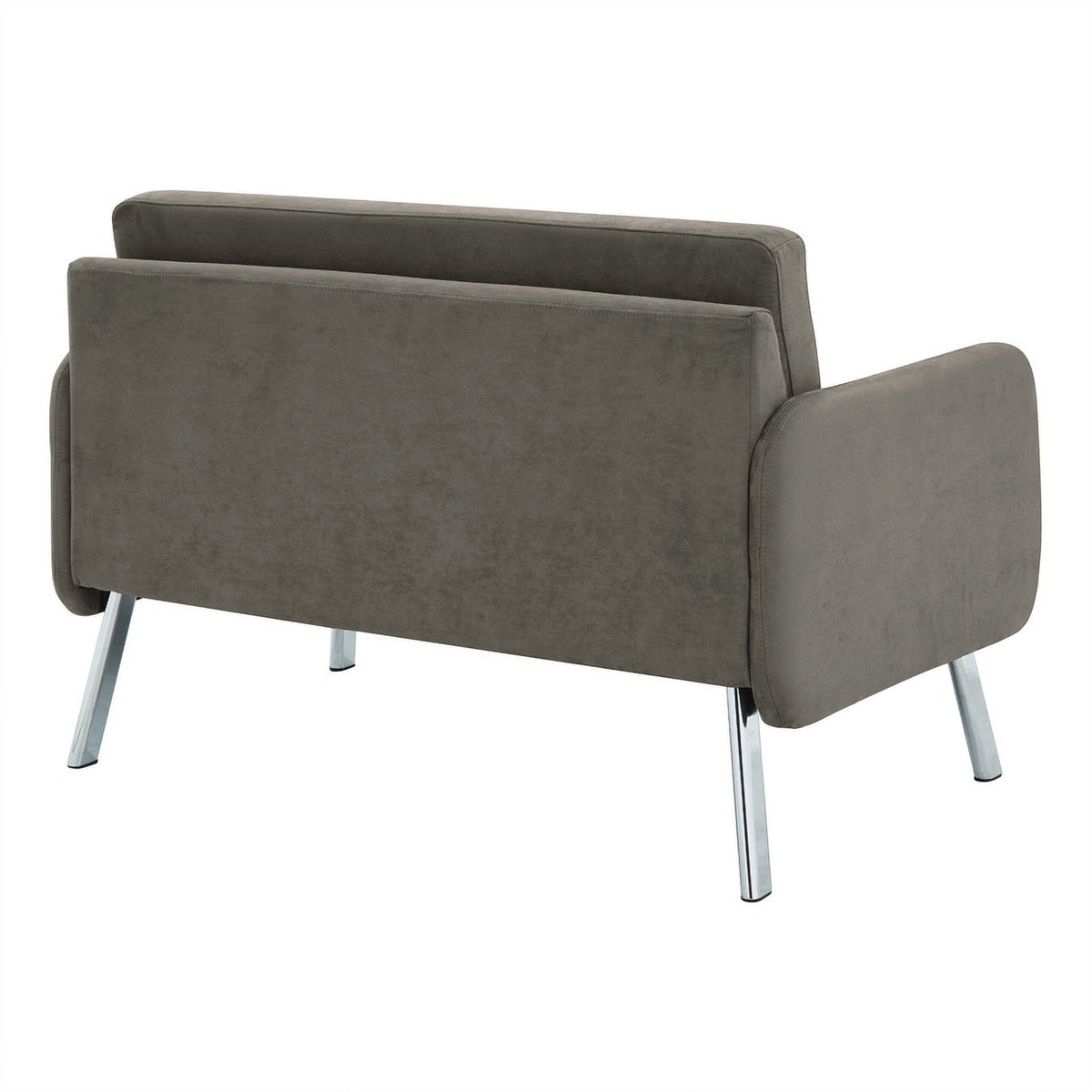 Charcoal Fabric Lounge Loveseat with Chrome Legs Y436913