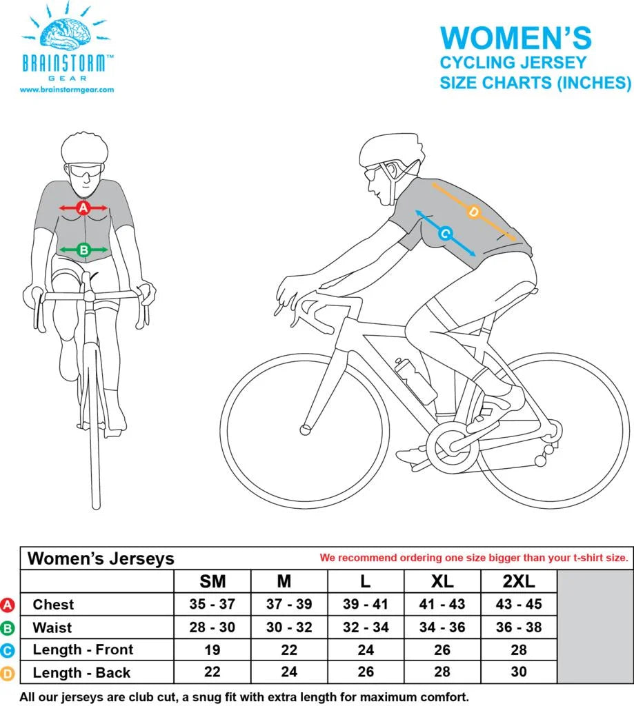 Women's Blue Cycling Jersey P3442