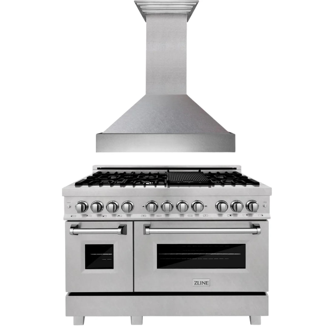 48 in. Dual Fuel Range & Range Hood Appliance Package L321