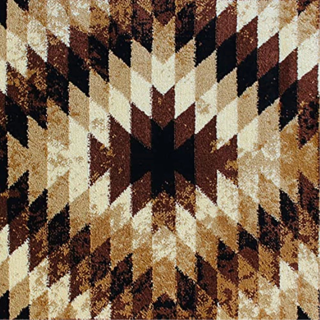 Black Beige Brown Rectangular Area Rug 2' x 3' N5373