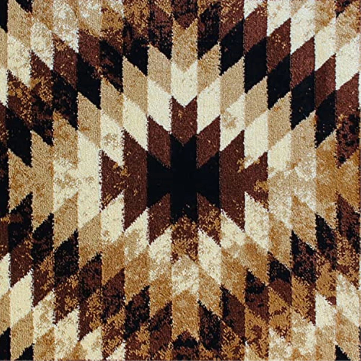 Black Beige Brown Rectangular Area Rug 2' x 3' N5373