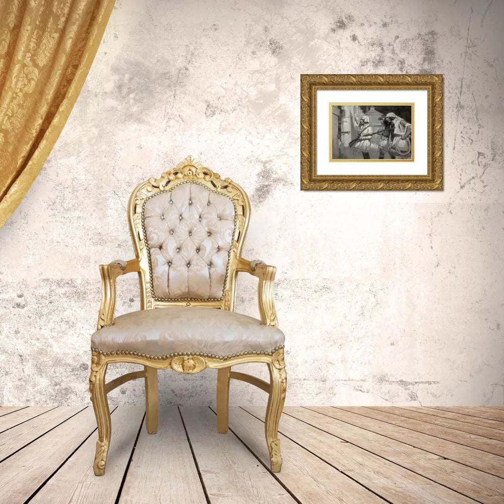 14x12 Gold Ornate Wood Frame Double Matted Art Print L305603