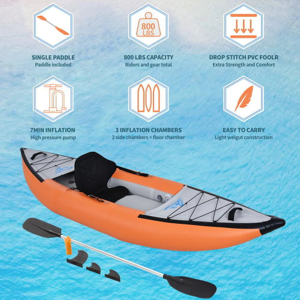 Foldable Inflatable 2 Person Kayak Set with Paddle & Air Pump N22723