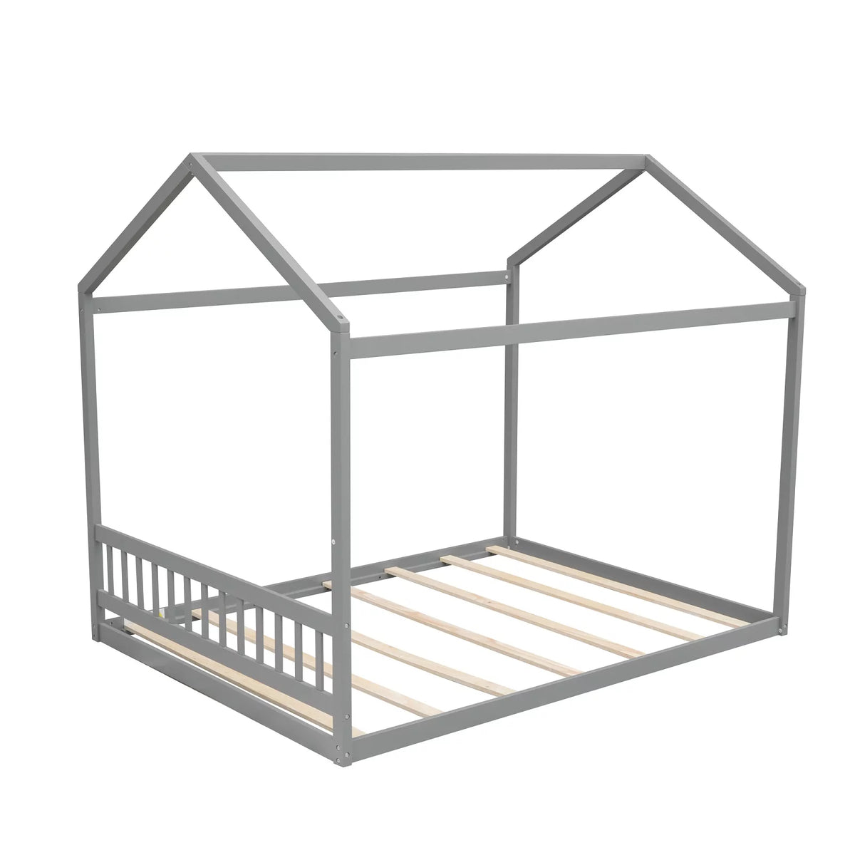 Queen Size Wood Tent Bed with Roof O81912