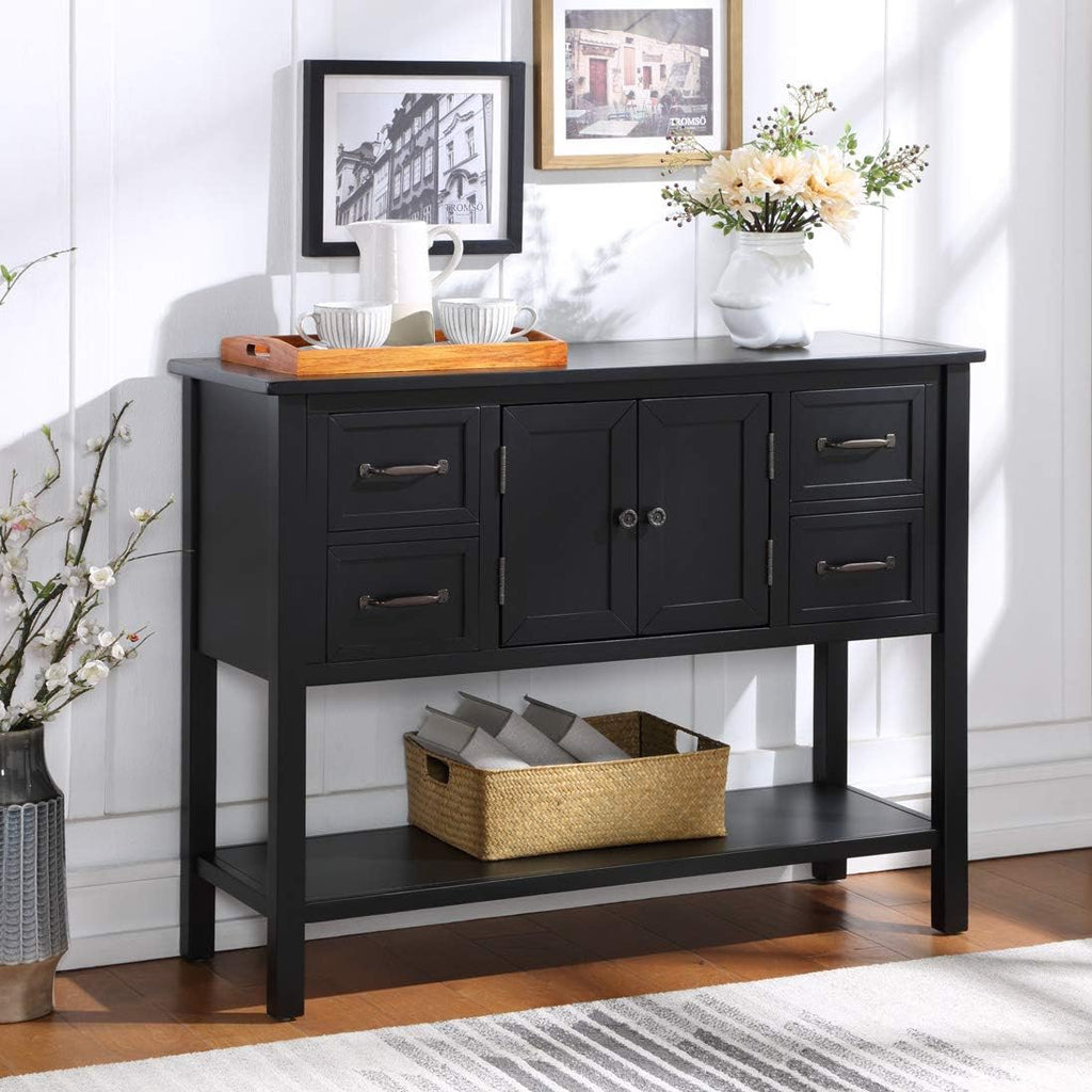 Light Green 6 Drawers Sideboard Cabinet with Bottom Shelf I61676