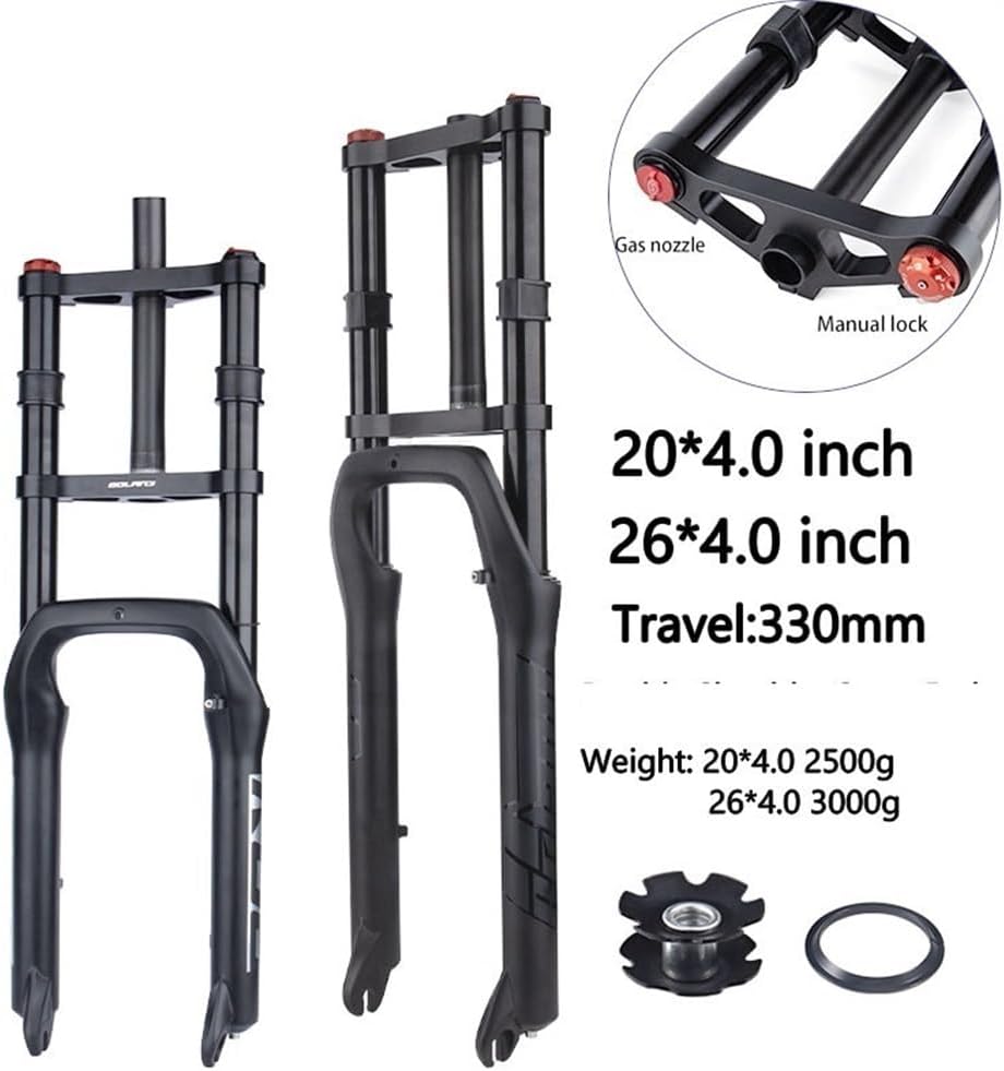 Double Shoulder Snow Front Fork 130mm Travel Air Suspension Bike Fork E4084