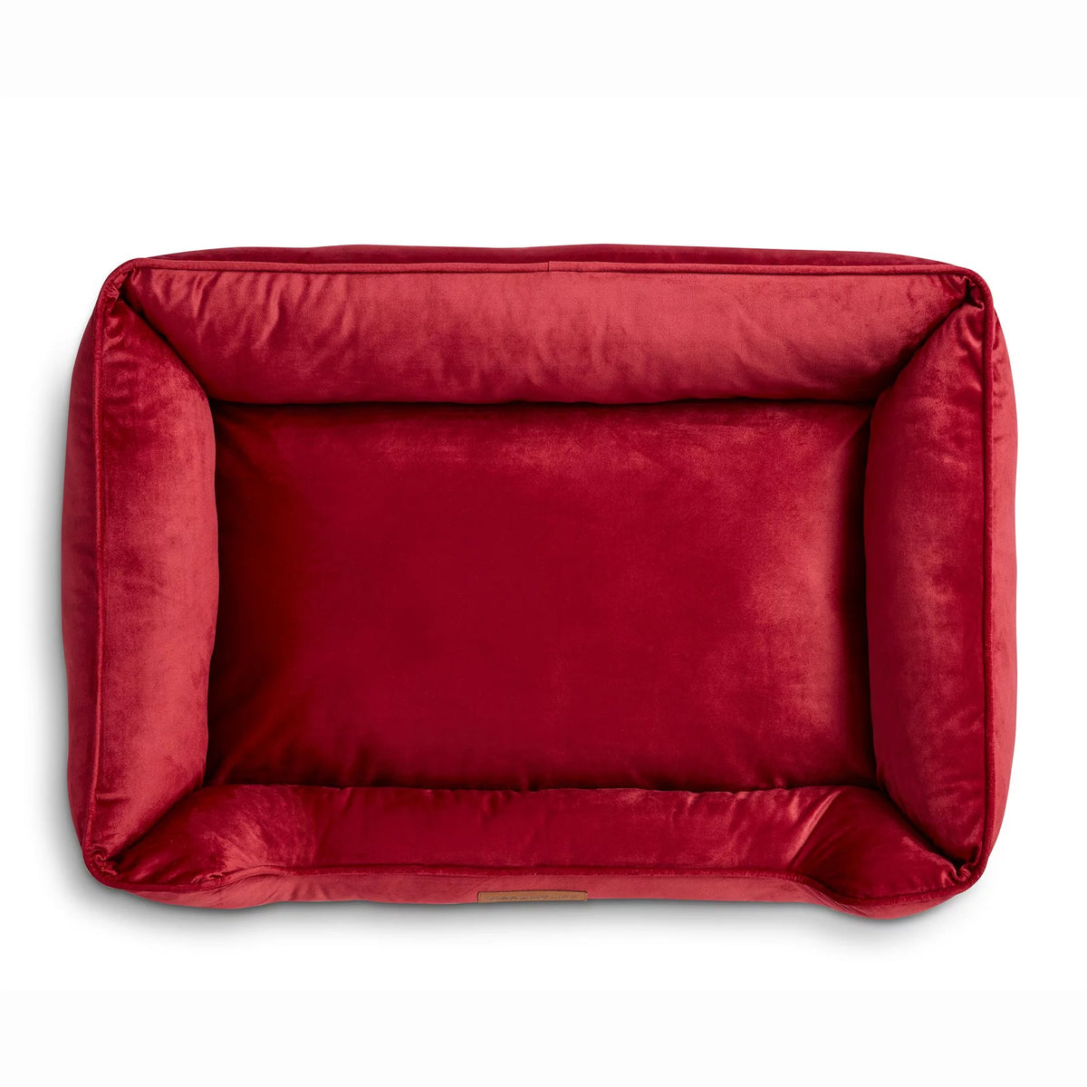 Faux Velvet Box Dog Bed Large Red 27" x 37" U704