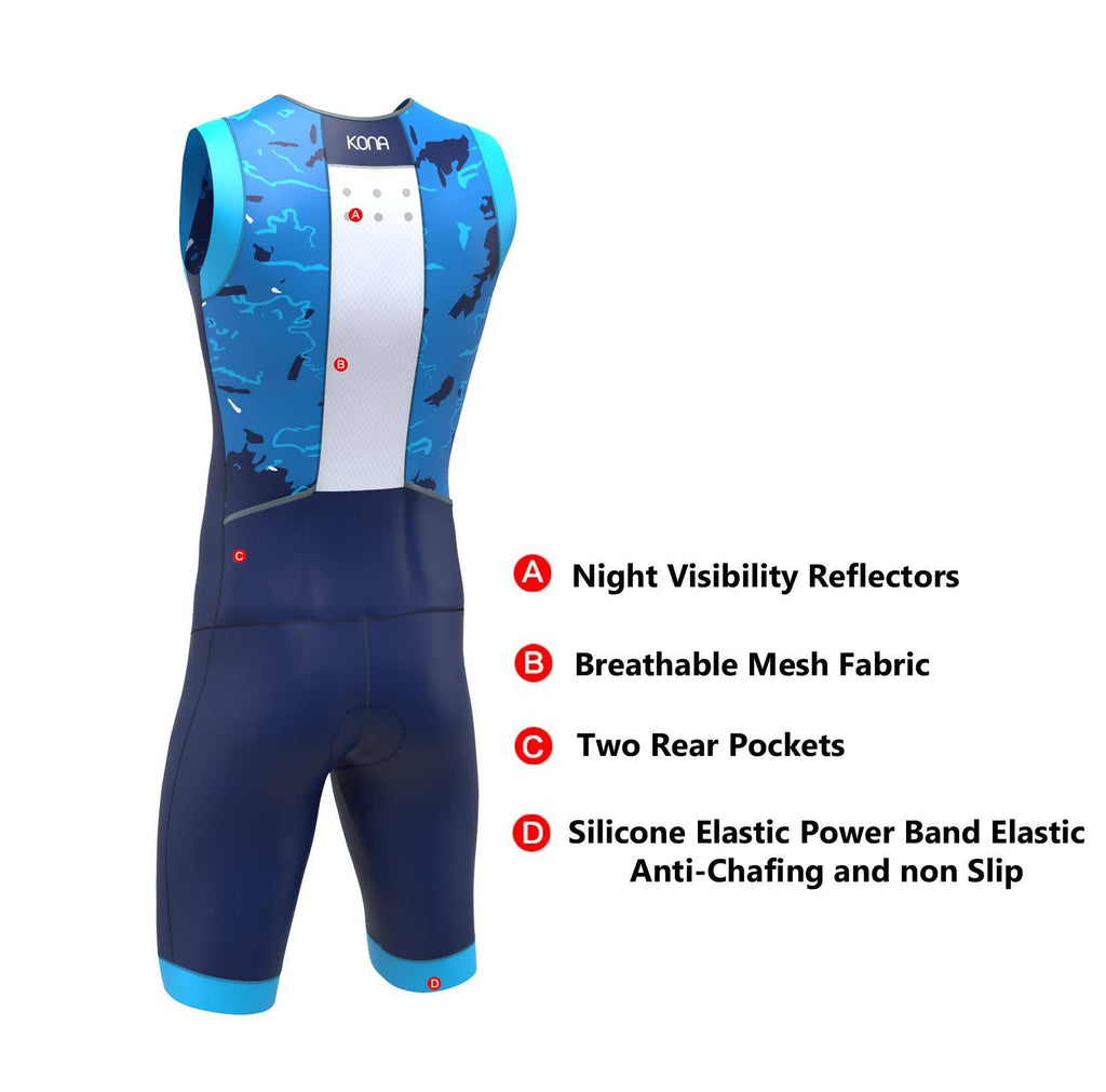 Aqua Camo Navy Camo Large Triathlon Race Suit E273