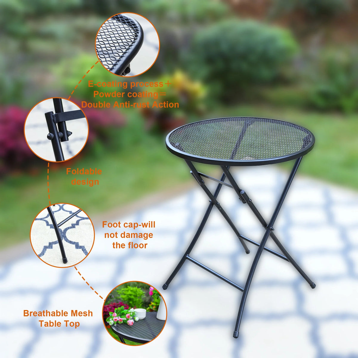 3 Pieces Metal Folding Bistro Set C1555