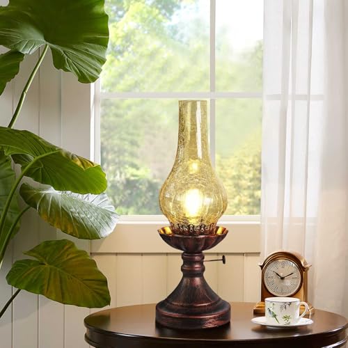 Vintage Crackled Glass Table Lamp B695
