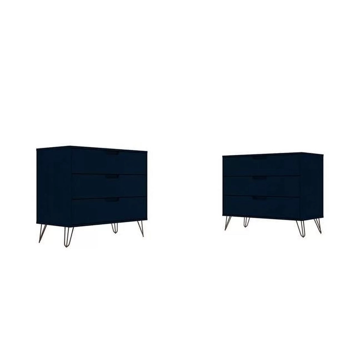 3-Drawer Midnight Blue Dresser Set of 2 T5675