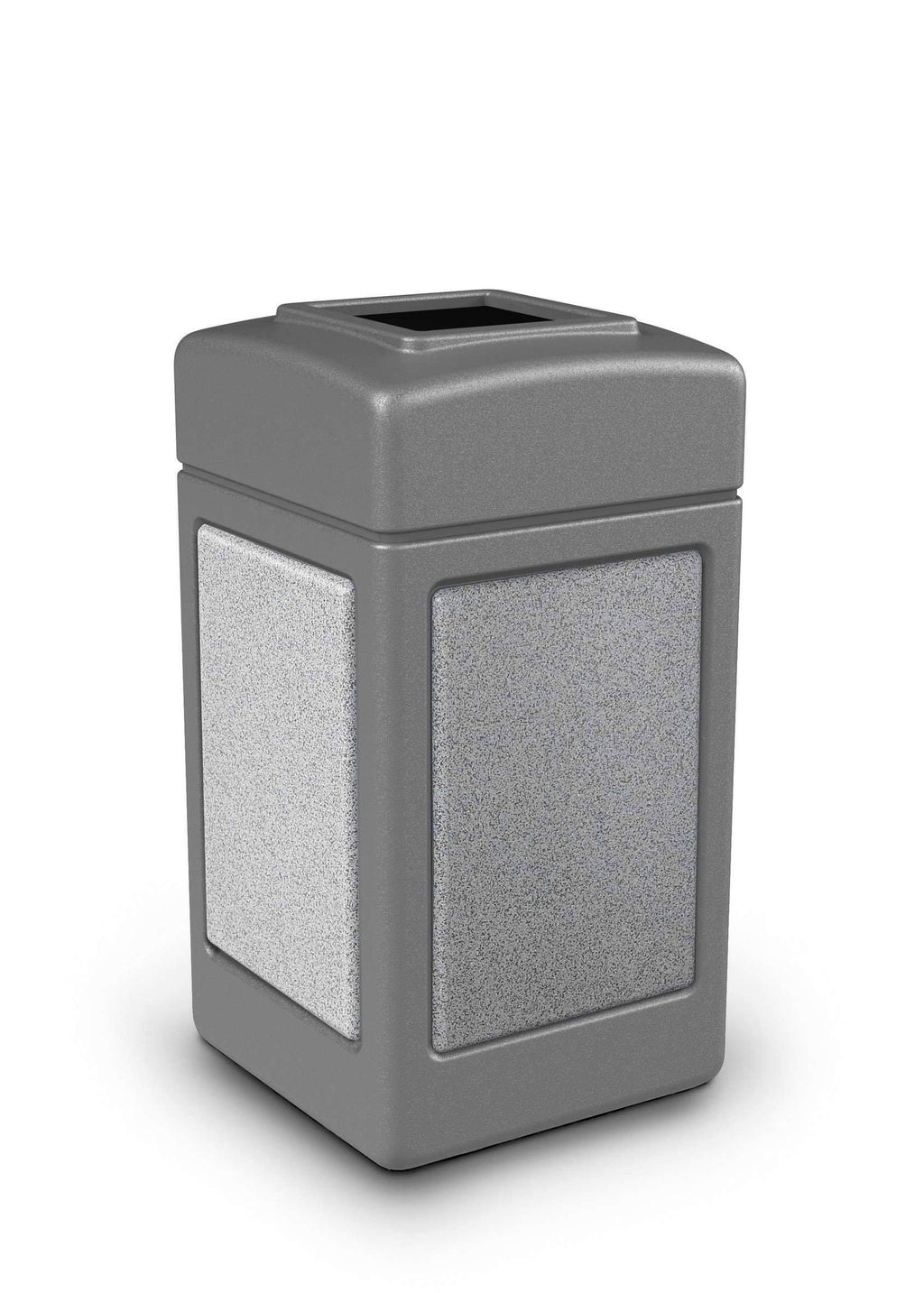 Gray 42 Gallon Square Trash Receptacle H17451
